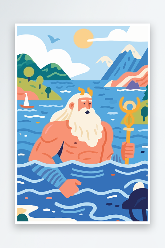 西方神话人物插画元素-众图网