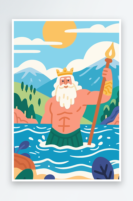 西方神话人物插画元素-众图网