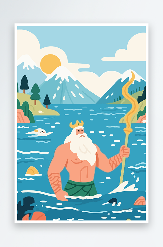 西方神话人物插画元素-众图网