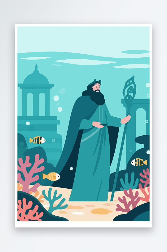 西方神话人物插画元素-众图网