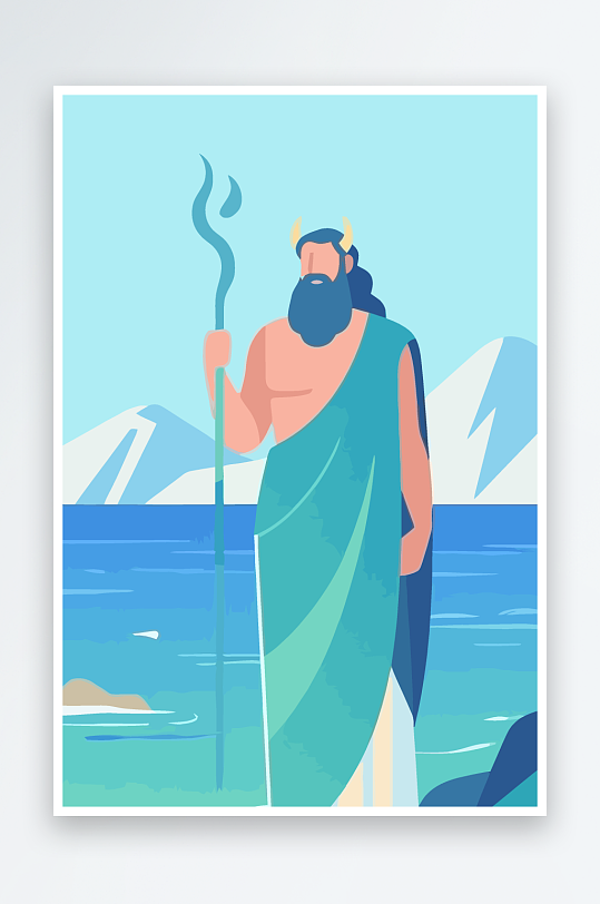 西方神话人物插画元素-众图网