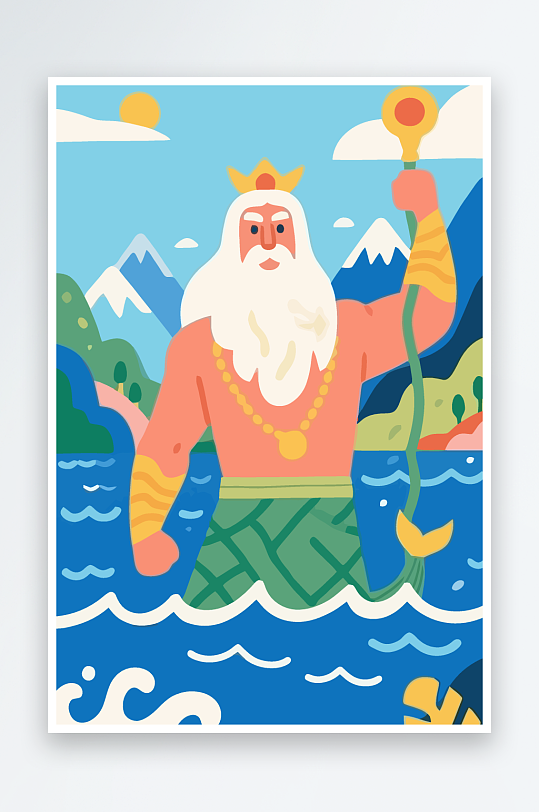 西方神话人物插画元素-众图网