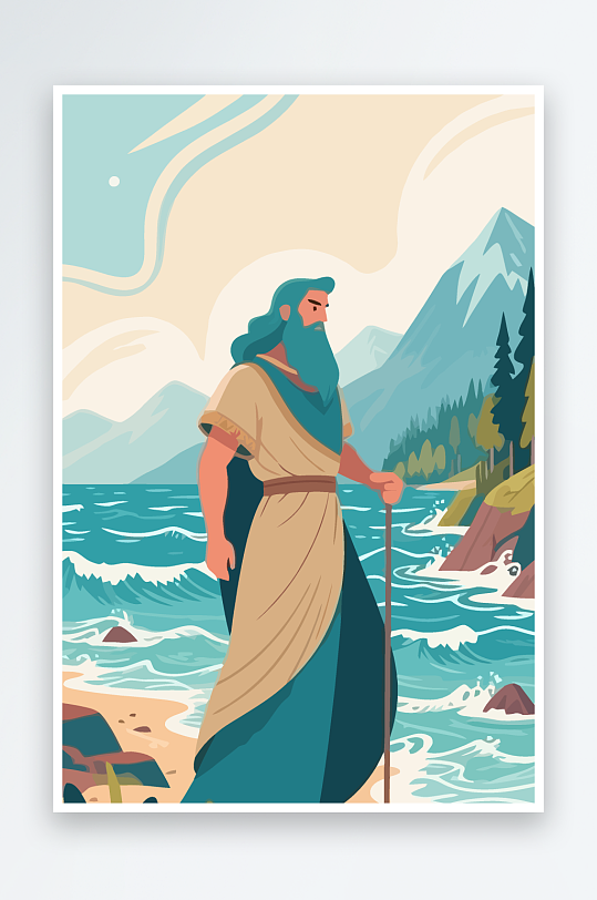 西方神话人物插画-众图网