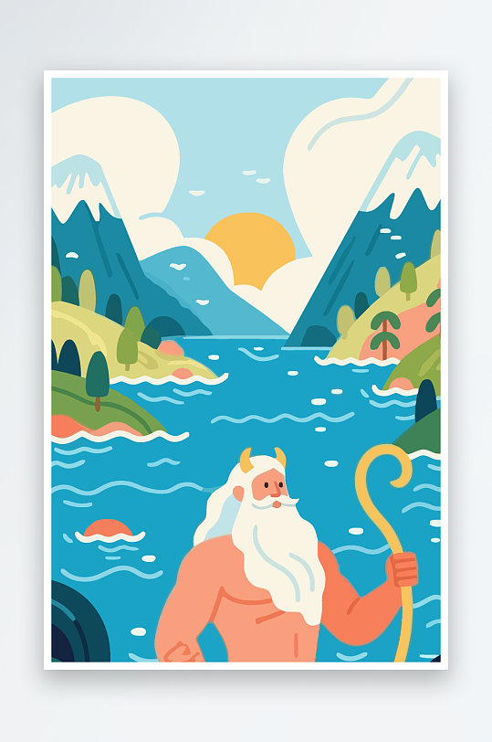 西方神话人物插画-众图网