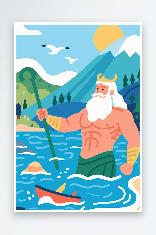 西方神话人物插画-众图网