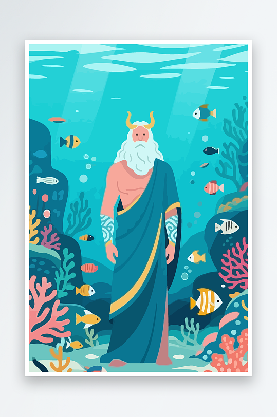 西方神话人物插画元素-众图网