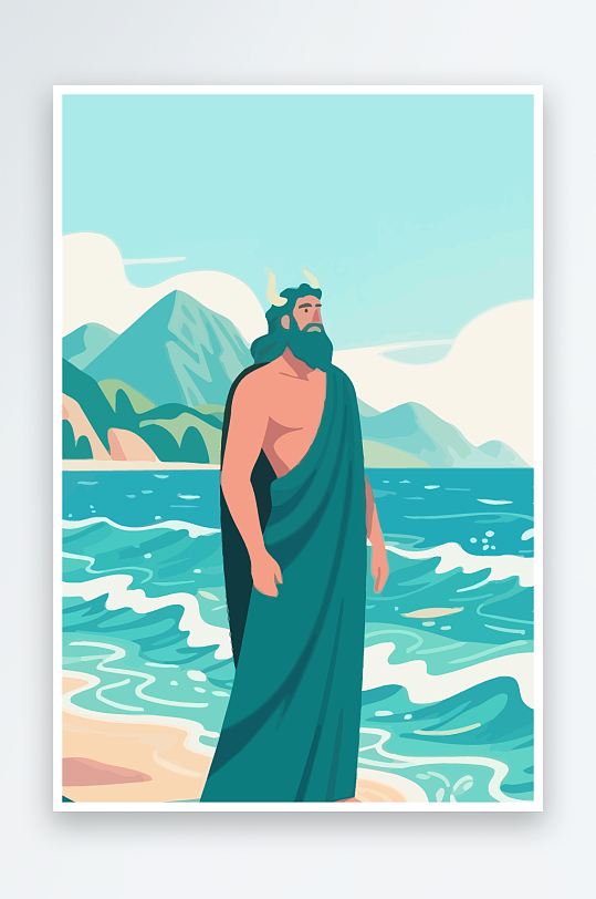 西方神话人物插画元素-众图网