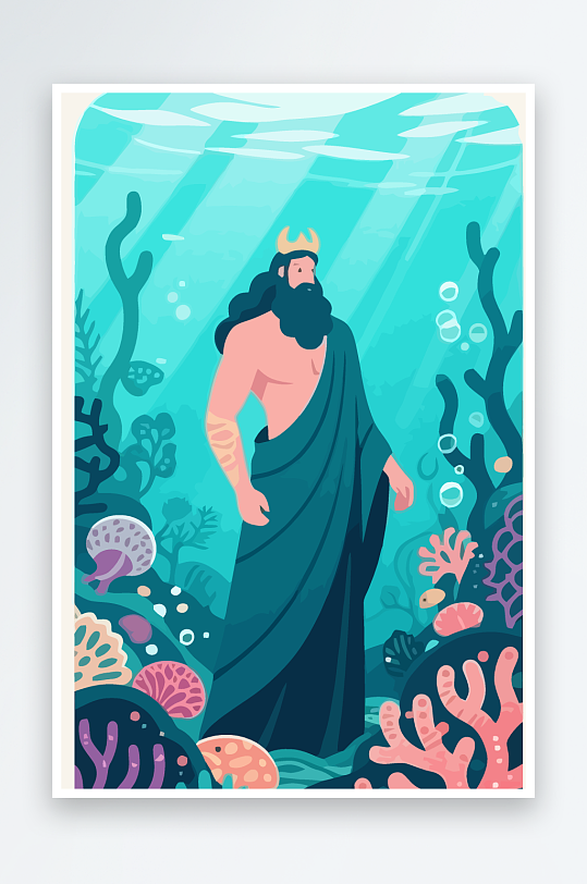 西方神话人物插画元素-众图网