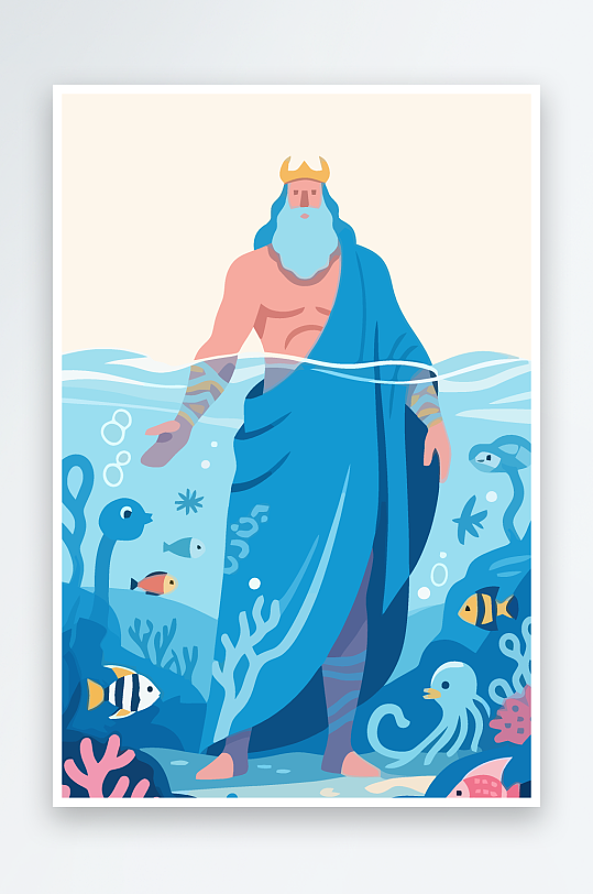 西方神话人物插画元素-众图网