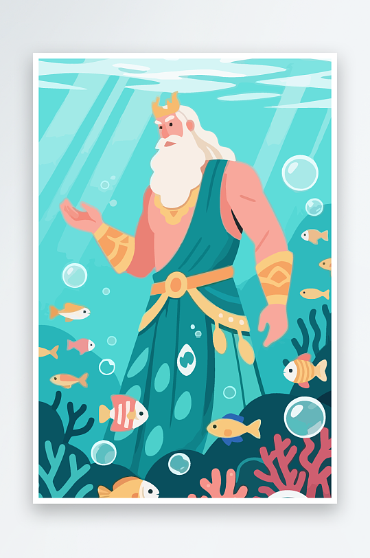 西方神话人物插画元素-众图网