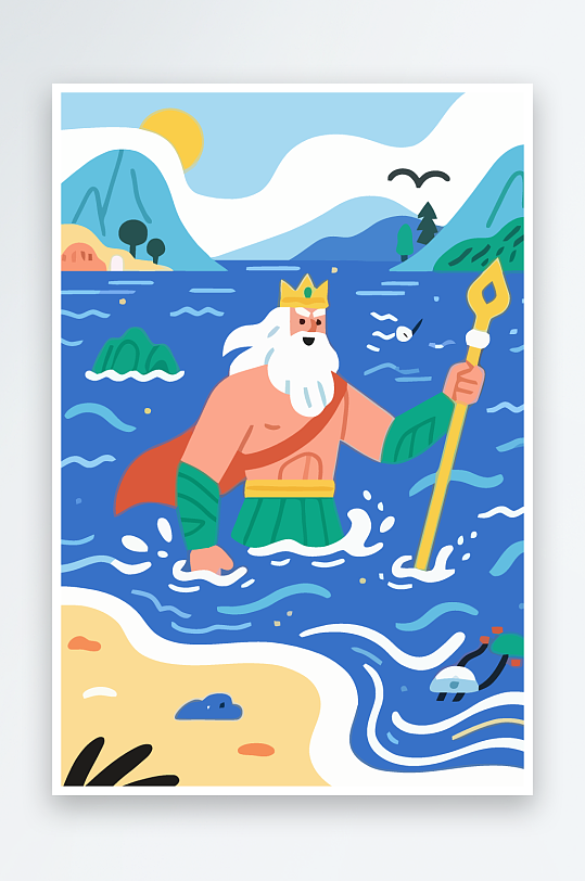 西方神话人物插画元素-众图网