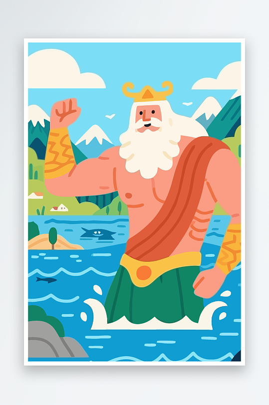 西方神话人物插画元素-众图网