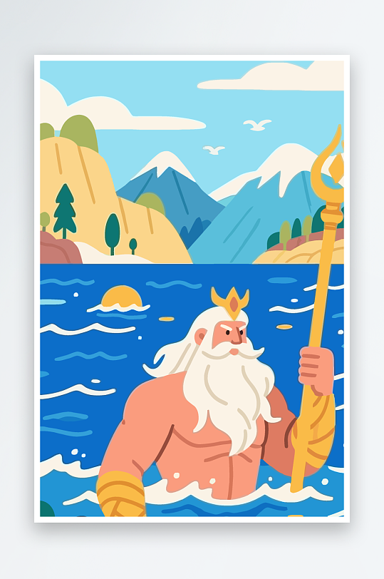 西方神话人物插画元素-众图网