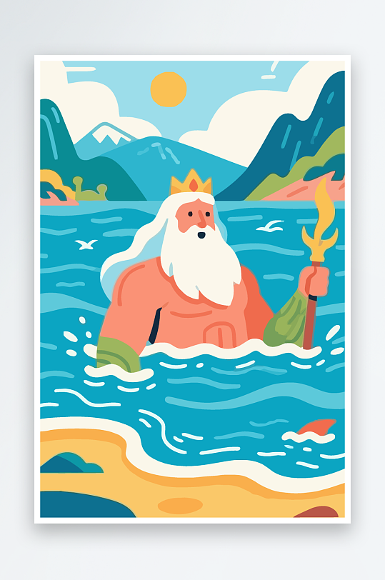 西方神话人物插画元素-众图网