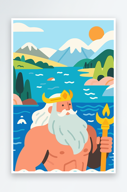 西方神话人物插画元素-众图网