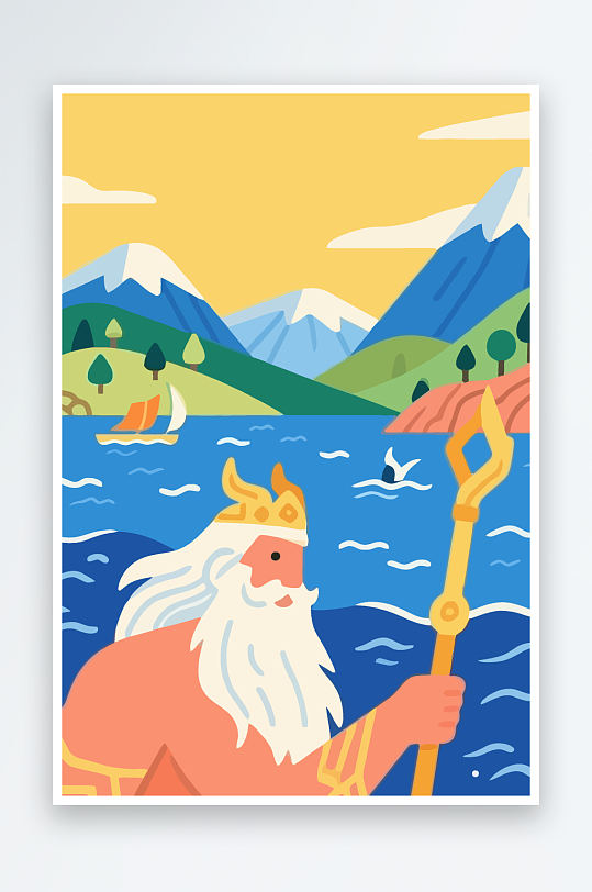 西方神话人物插画-众图网