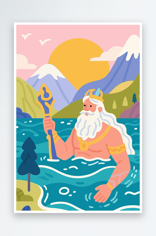 西方神话人物插画-众图网