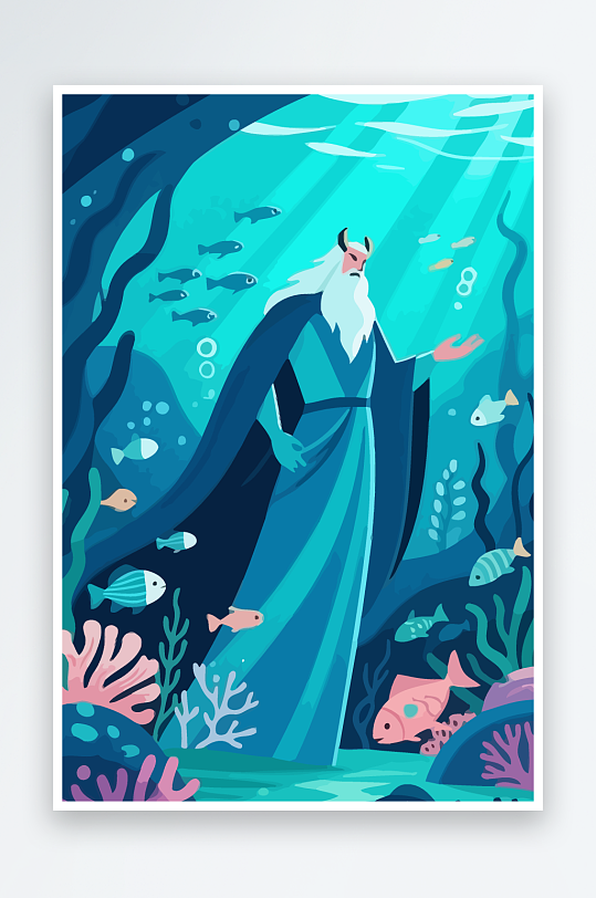 西方神话人物插画元素-众图网