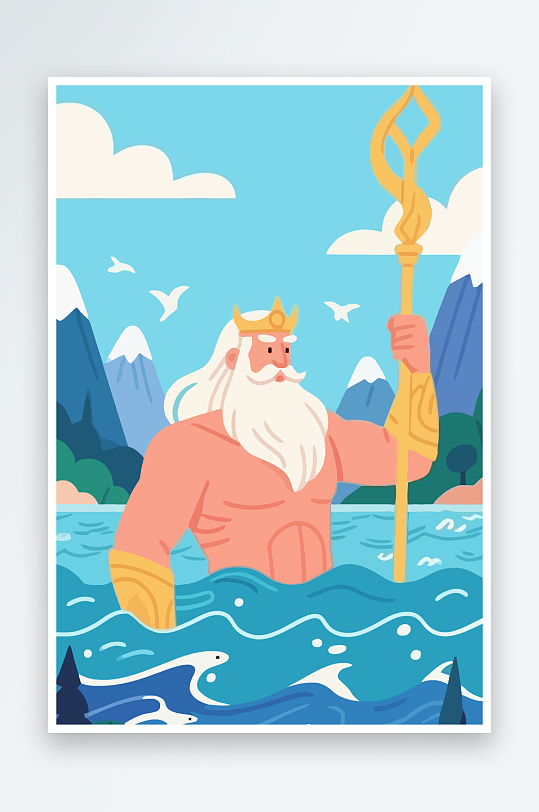 西方神话人物插画元素-众图网