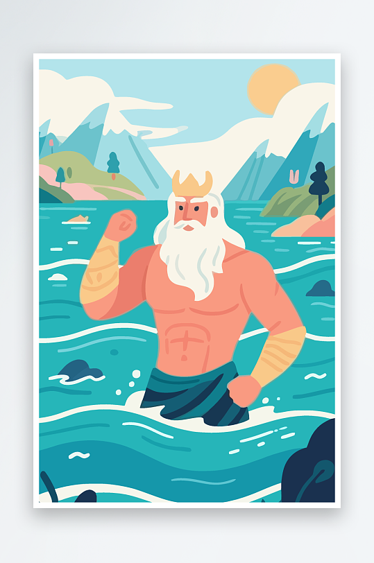 西方神话人物插画元素-众图网