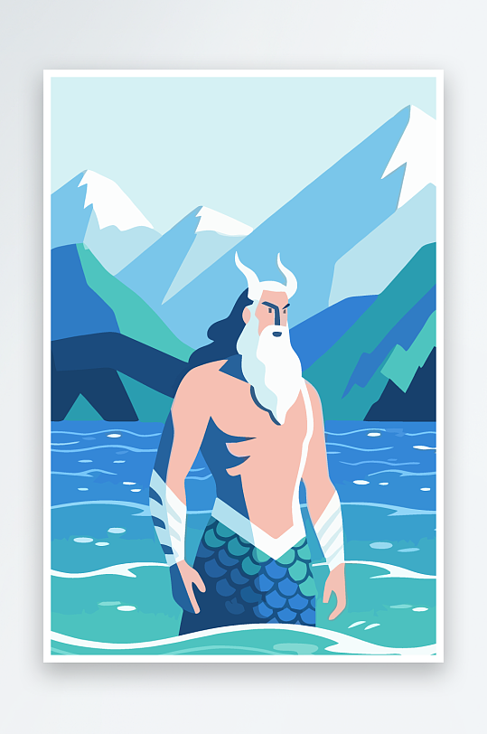 西方神话人物插画元素-众图网