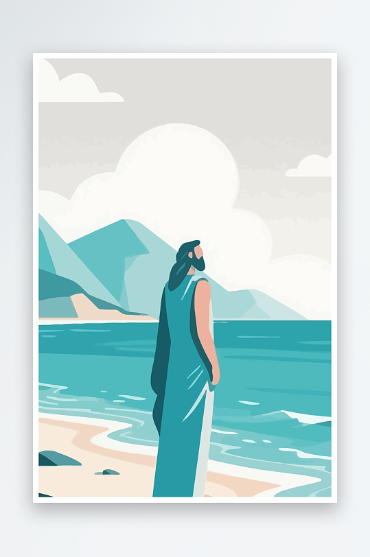 西方神话人物插画元素-众图网