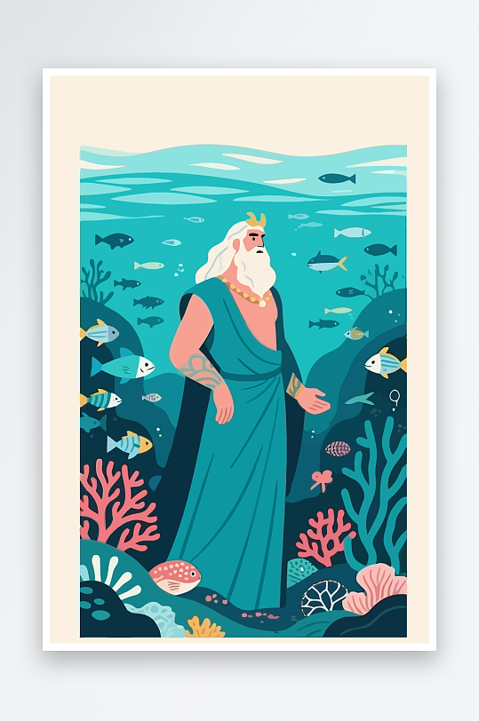 西方神话人物插画元素-众图网