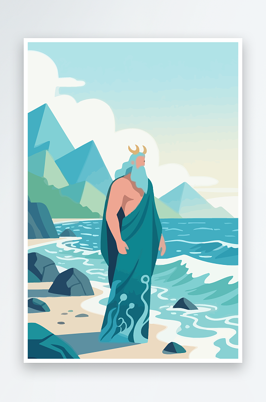 西方神话人物插画元素-众图网