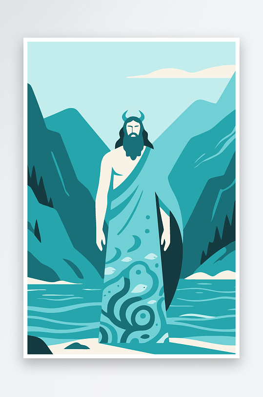 西方神话人物插画元素-众图网