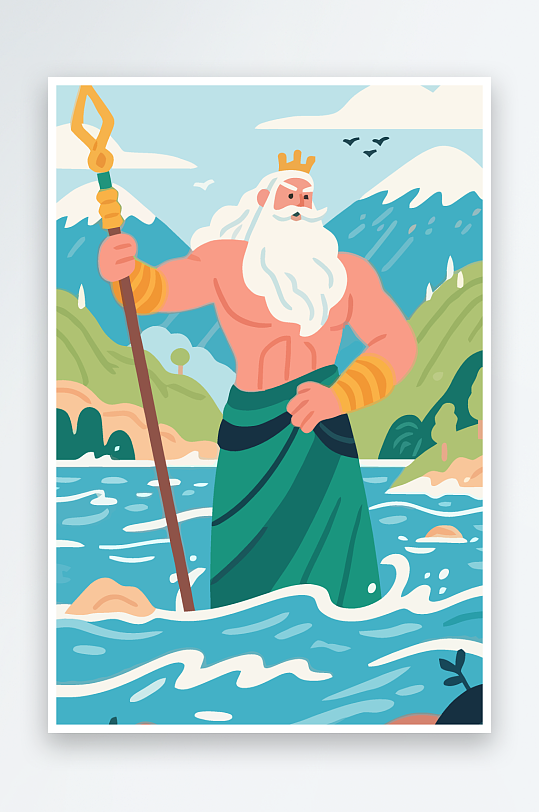 西方神话人物插画元素-众图网