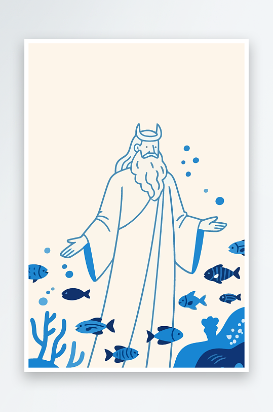 西方神话人物插画元素-众图网