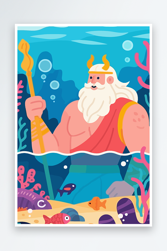 西方神话人物插画元素-众图网