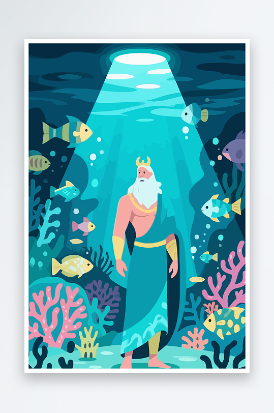 西方神话人物插画元素-众图网