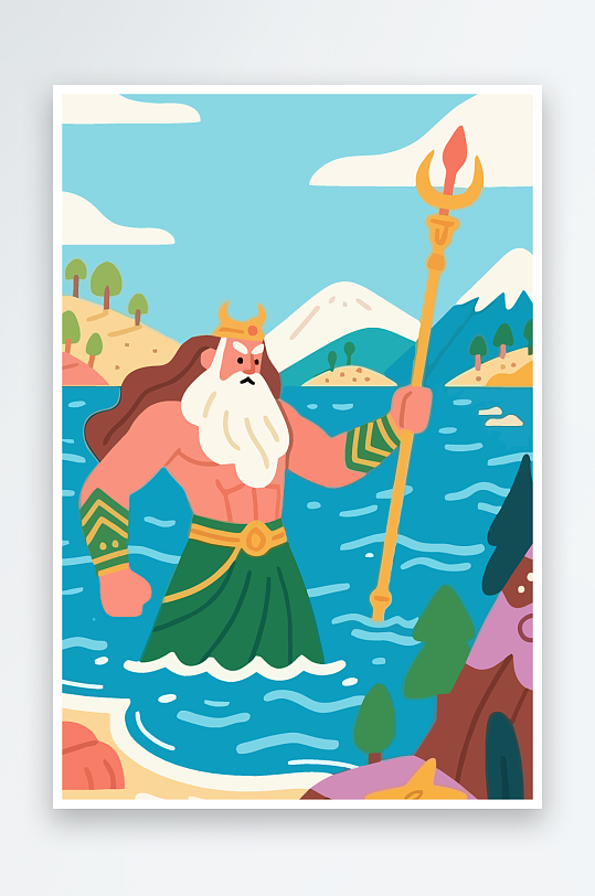 西方神话人物插画元素-众图网