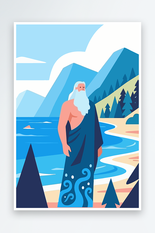 西方神话人物插画元素-众图网