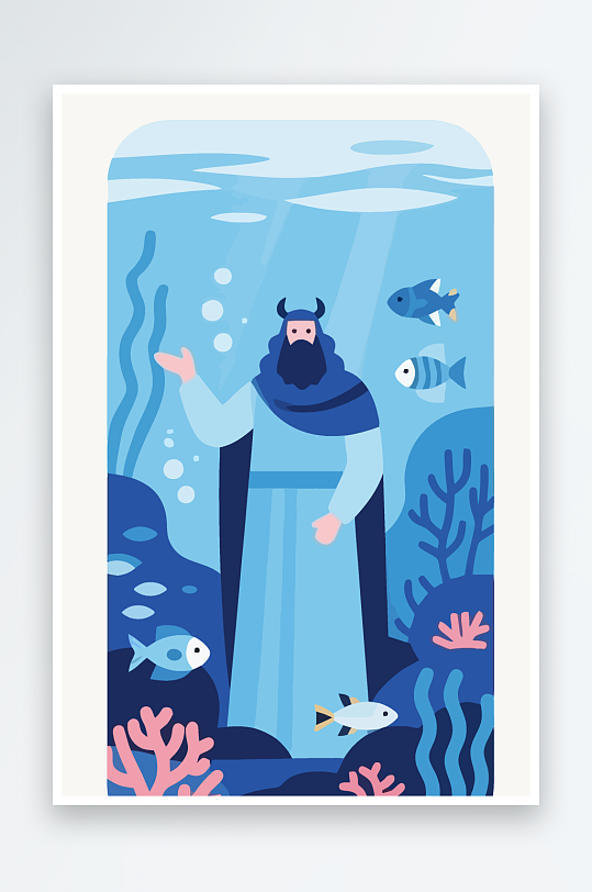 西方神话人物插画-众图网