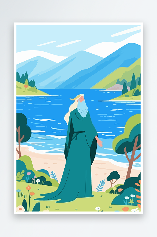 西方神话人物插画-众图网