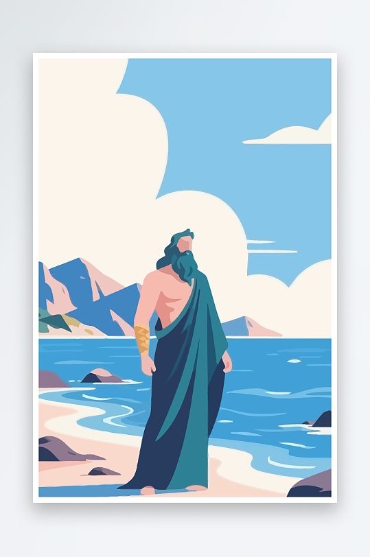 西方神话人物插画元素-众图网