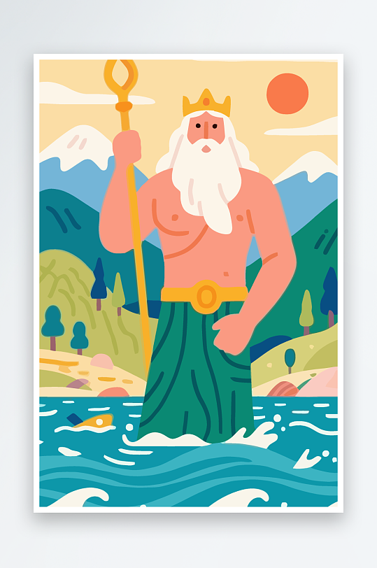 西方神话人物插画元素-众图网