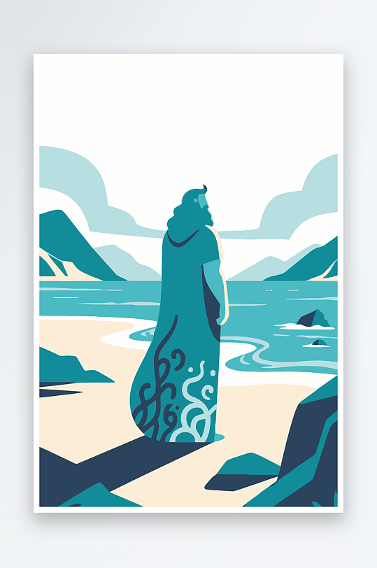 西方神话人物插画元素-众图网