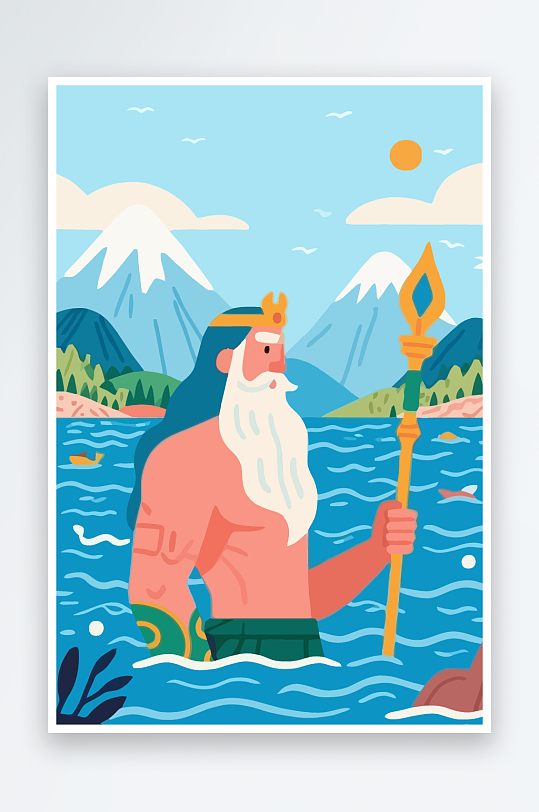 西方神话人物插画元素-众图网