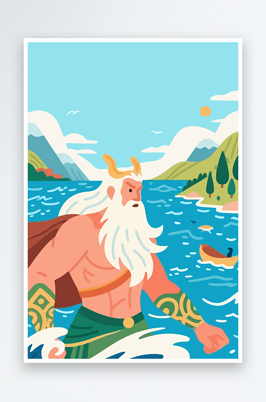 西方神话人物插画元素-众图网