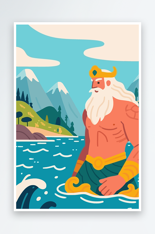 西方神话人物插画元素-众图网