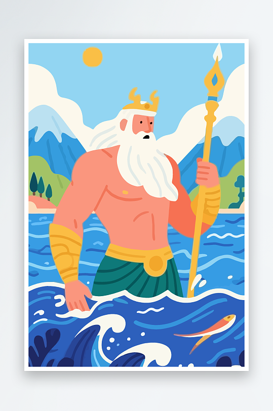 西方神话人物插画元素-众图网