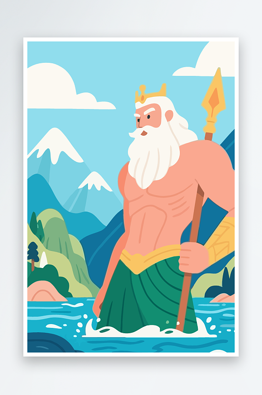 西方神话人物插画元素-众图网