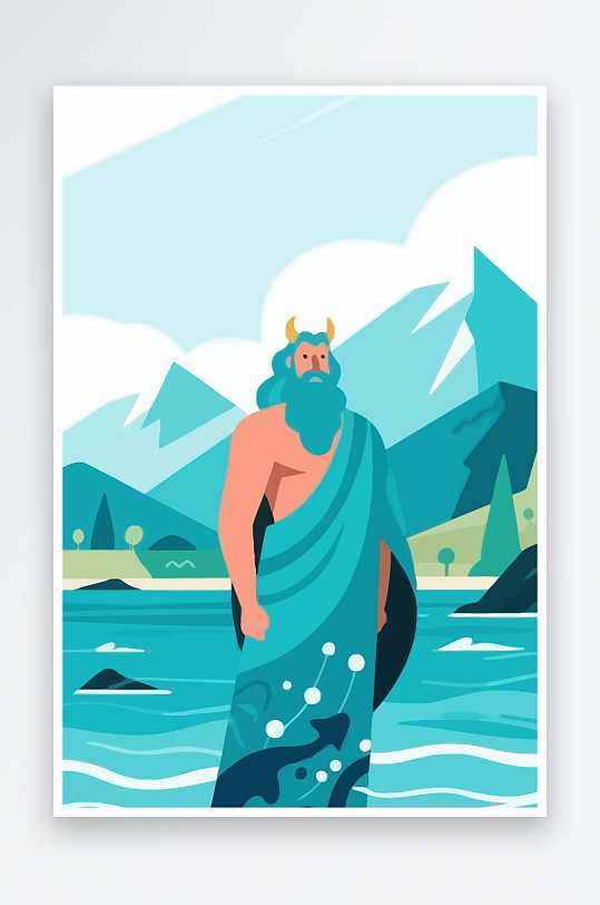 西方神话人物插画元素-众图网