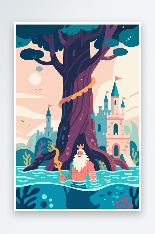 西方神话人物插画-众图网