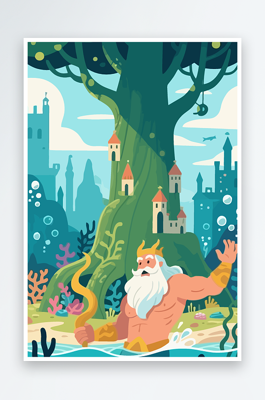 西方神话人物插画-众图网