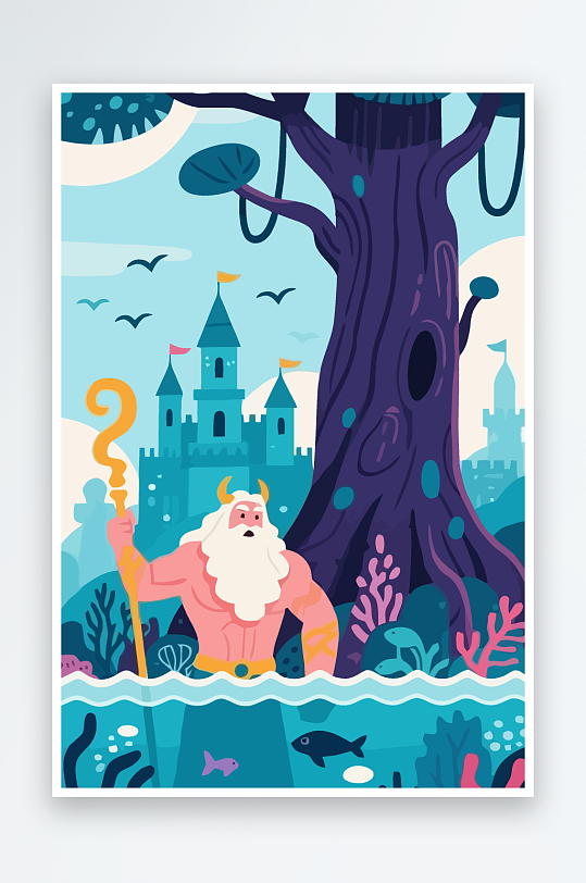 西方神话人物插画-众图网