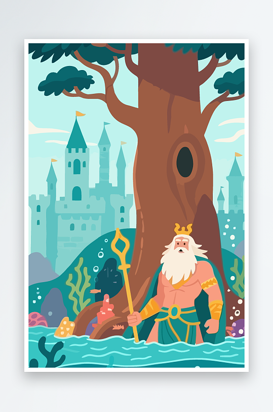 西方神话人物插画元素-众图网